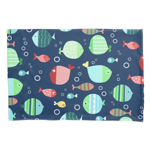 Kleurig vispatroon kussensloop (Voorkant)