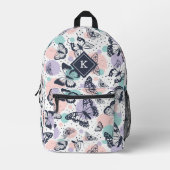 Kleurig vlinderpatroon bedrukte rugzak (Voorkant)