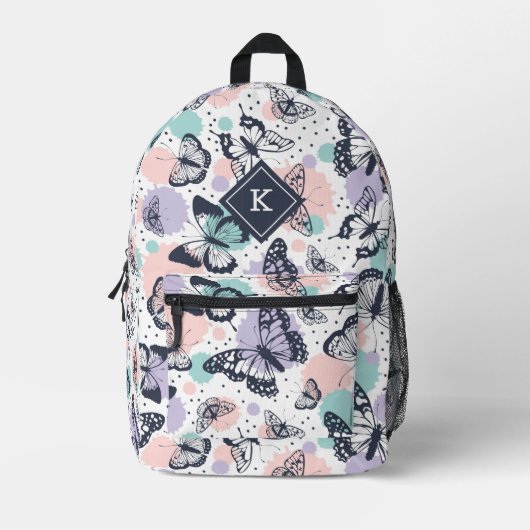 Kleurig vlinderpatroon bedrukte rugzak (Voorkant)