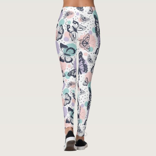 Kleurig vlinderpatroon leggings (Achterkant)
