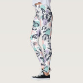 Kleurig vlinderpatroon leggings (Links)