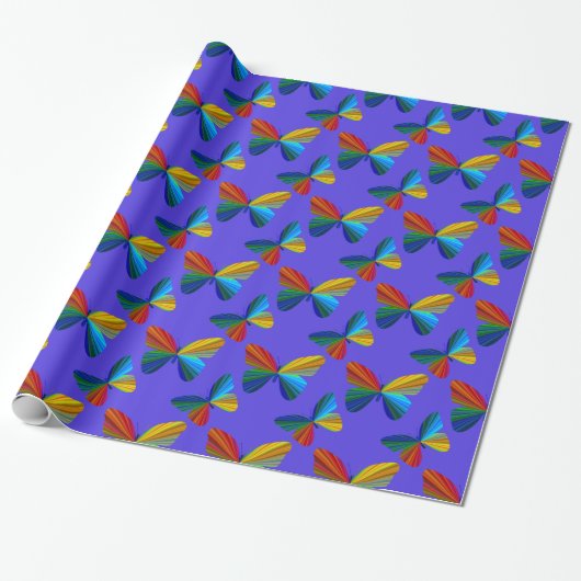 Kleurig vlindervloerpapier cadeaupapier (Uitgerold)