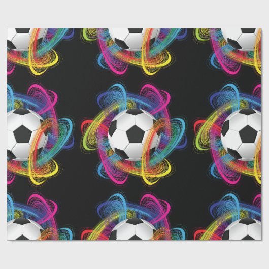 Kleurig Voetbal glanzend papier voor het oppakken (Vlak)