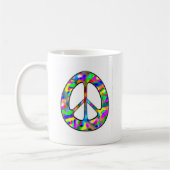 kleurig vredesteken koffiemok (Links)