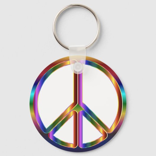 kleurig vredesteken sleutelhanger (Voorkant)