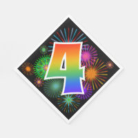 Kleurig vuurwerk + regenboogpatroon "4" Event #