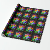 Kleurig vuurwerk + regenboogpatroon "9" Event # Cadeaupapier (Uitgerold)