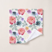 Kleurig waterverf floreel patroon. bad handdoek (Wasdoekje)