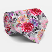 Kleurig waterverf floreel patroon, stropdas (Opgerold)