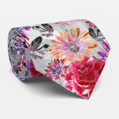 Kleurig waterverf floreel patroon, stropdas (Opgerold)