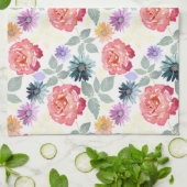 Kleurig waterverf floreel patroon. theedoek (Gevouwen)