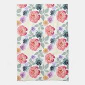 Kleurig waterverf floreel patroon. theedoek (Verticaal)