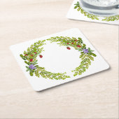 Kleurig waterverf patroon van bessen muismat c kartonnen onderzetters (Schuin)