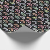 Kleurig Waterverf Rainboogpatroon op zwart Cadeaupapier (Hoek)