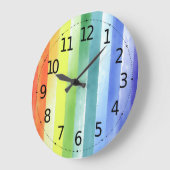 Kleurig Waterverf Verticaal regenboogpatroon| Grote Klok (Hoek)