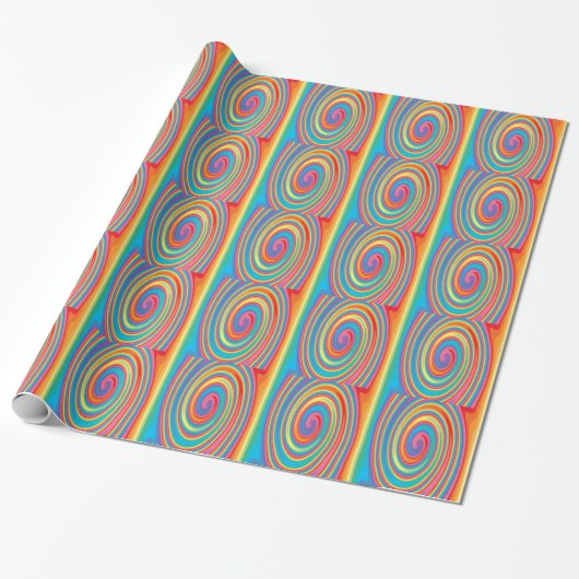 Kleurig wielontwerp cadeaupapier (Uitgerold)