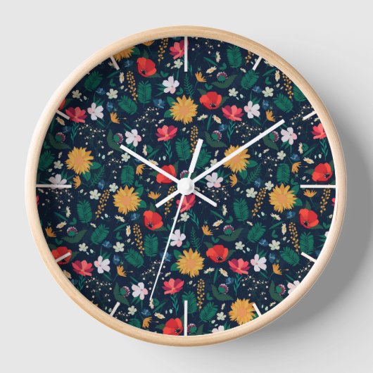  kleurig Wild Flowers Navy Blue Design (Voorkant)