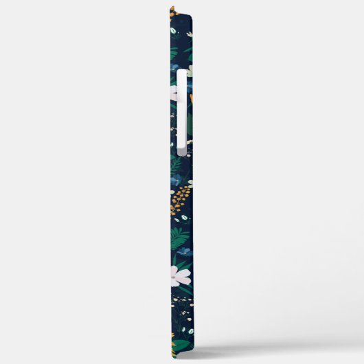 kleurig Wild Flowers Navy Blue Design Case-Mate iPhone Case (Achterkant / Links)