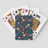  kleurig Wild Flowers Navy Blue Design Pokerkaarten (Achterkant)