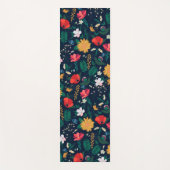  kleurig Wild Flowers Navy Blue Design Yogamat (Voorkant)