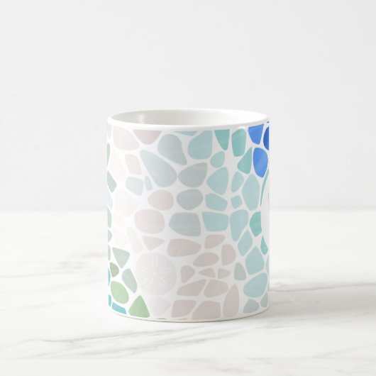 Kleurig Zee glas met Mok Initiaal (Center)