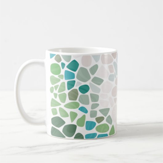 Kleurig Zee glas met Mok Initiaal (Links)