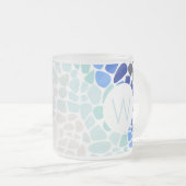 Kleurig Zee glas met Mok Initiaal (Voorkant rechts)