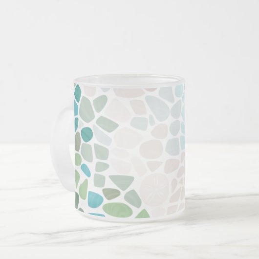 Kleurig Zee glas met Mok Initiaal (Voorkant links)