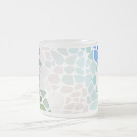 Kleurig Zee glas met Mok Initiaal (Center)