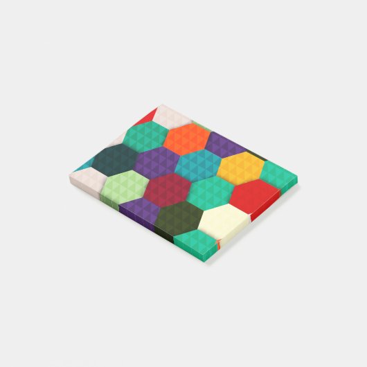 Kleurig zeshoekig patroon post-it® notes (Schuin)