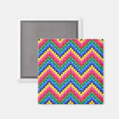 Kleurig zigzagpatroon magneet (Voorkant / Achterkant)
