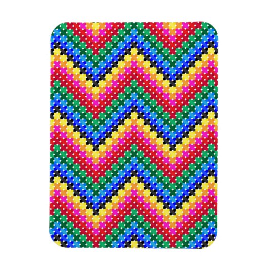 Kleurig zigzagpatroon magneet (Verticaal)