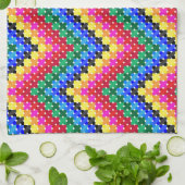 Kleurig zigzagpatroon theedoek (Gevouwen)