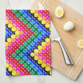 Kleurig zigzagpatroon theedoek (Quarter Fold)