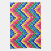 Kleurig zigzagpatroon theedoek (Verticaal)