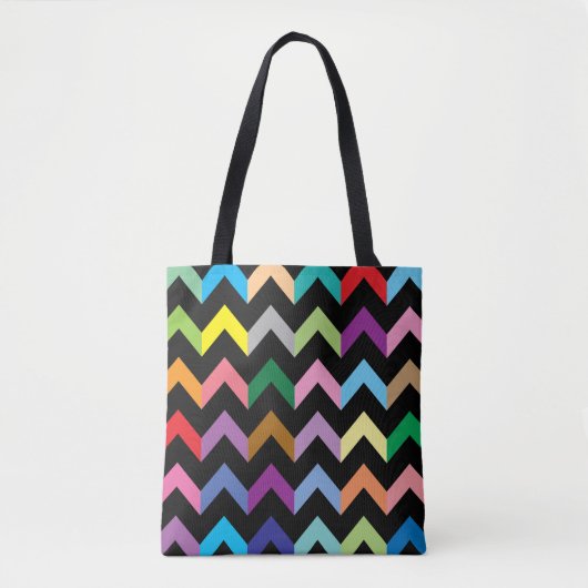 Kleurig zigzagpatroon tote bag (Voorkant)