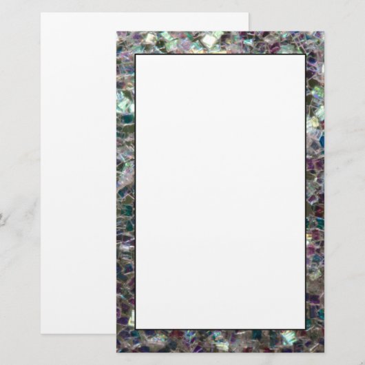 Kleurig zilvermozaïek briefpapier (Voorkant / Achterkant)