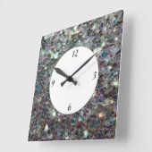 Kleurig zilvermozaïek met cijfers vierkante klok (Hoek)