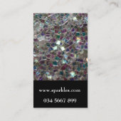Kleurig zilvermozaïek met zwarte kleur visitekaartje (Achterkant)