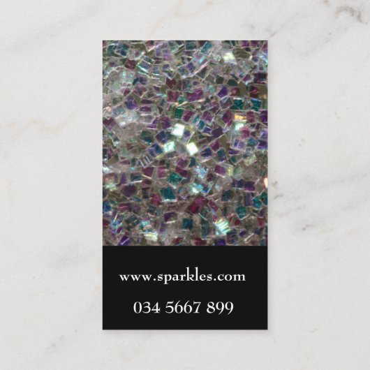 Kleurig zilvermozaïek met zwarte kleur visitekaartje (Achterkant)