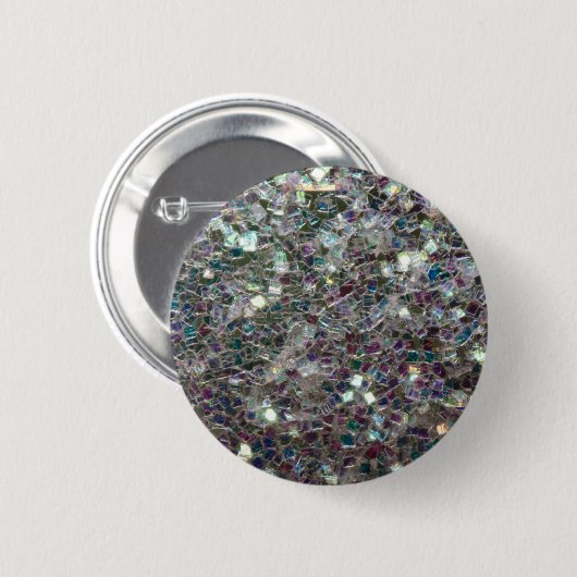 Kleurig zilvermozaïek ronde button 5,7 cm (Voorkant /achterkant)
