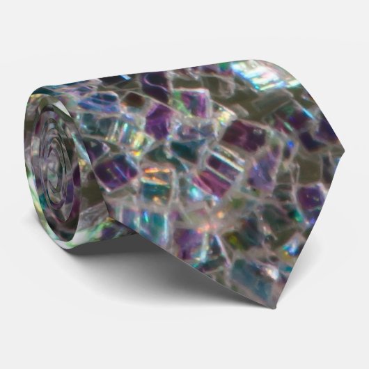 Kleurig zilvermozaïek stropdas (Opgerold)