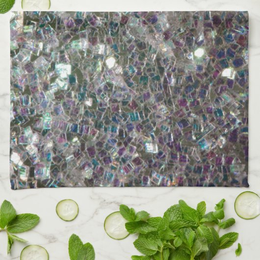 Kleurig zilvermozaïek theedoek (Gevouwen)