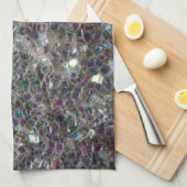 Kleurig zilvermozaïek theedoek (Quarter Fold)