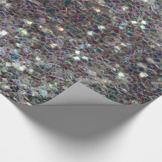 Kleurig zilvermozaïekpapier met weinig kleur v3 cadeaupapier (Hoek)