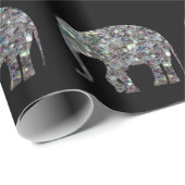 Kleurig zilvervormig olifantenpatroon cadeaupapier (Rol Hoek)