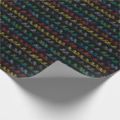 Kleurig zwart fietswerkpapier cadeaupapier (Hoek)