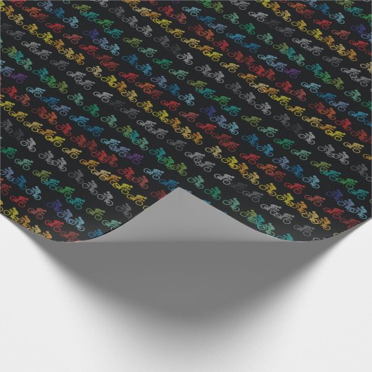 Kleurig zwart fietswerkpapier cadeaupapier (Hoek)
