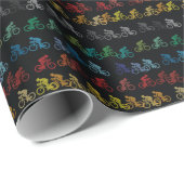 Kleurig zwart fietswerkpapier cadeaupapier (Rol Hoek)