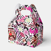 Kleurig zwart-wit bloemen patroon voor bo bedankdoosjes (Achterkant)